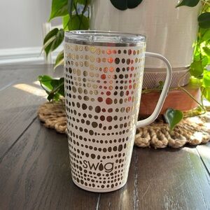 Swig Gold and White Dotted Mug